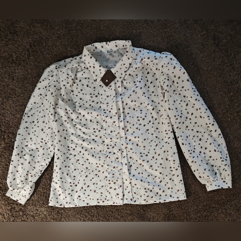 Cricket Lane Women's Brown and White Blouse